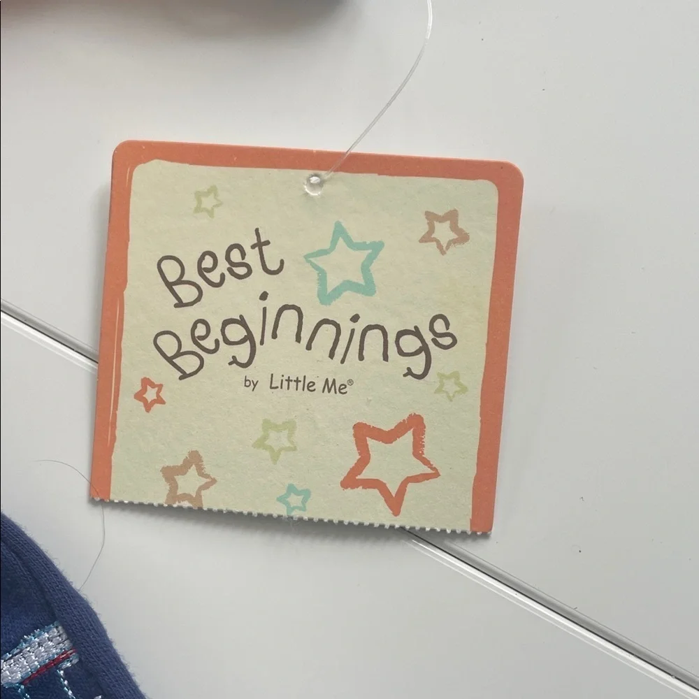 Red and Blue Train-Themed Baby Onesie